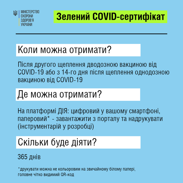 Якими будуть нові внутрішні СOVID-сертифікати?