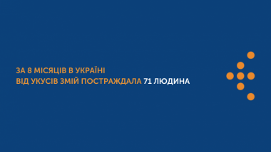 ЗА 8 МІСЯЦІВ В УКРАЇНІ ВІД УКУСІВ ЗМІЙ ПОСТРАЖДАЛА 71 ЛЮДИНА