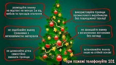 Заходи пожежної безпеки при влаштуванні новорічної ялинки Заходи пожежної безпеки при влаштуванні новорічної ялинки