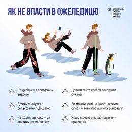 Як не впасти під час ожеледиці?