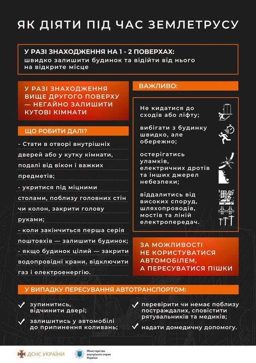 Як діяти під час землетрусу