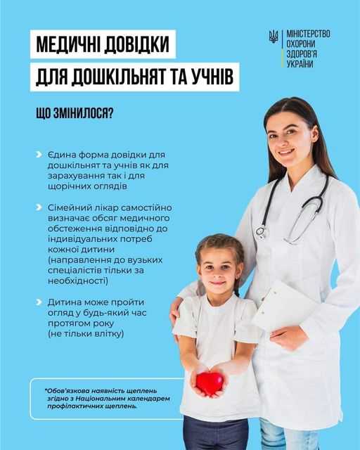 Медичні довідки для дошкільнят та учнів. Що змінилося?