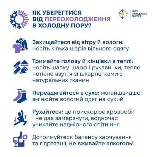 Як уберегтися від переохолодження в холодну пору?