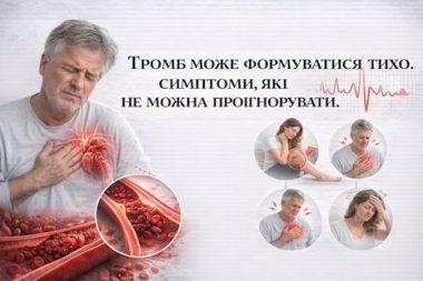 ТРОМБ МОЖЕ ФОРМУВАТИСЯ ТИХО. СИМПТОМИ, ЯКІ НЕ МОЖНА ПРОІГНОРУВАТИ