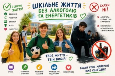 Шкільне життя без алкоголю та енергетиків Шкільне життя без алкоголю та енергетиків