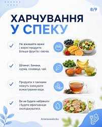 ПОРАДИ щодо харчування у спеку