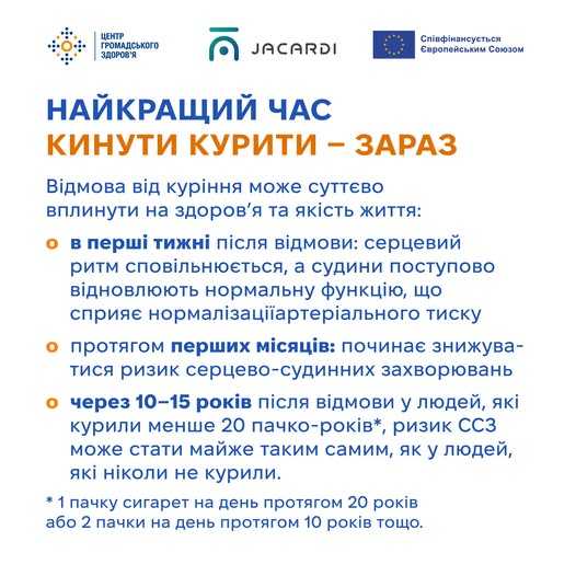 Найкращий час кинути курити - зараз